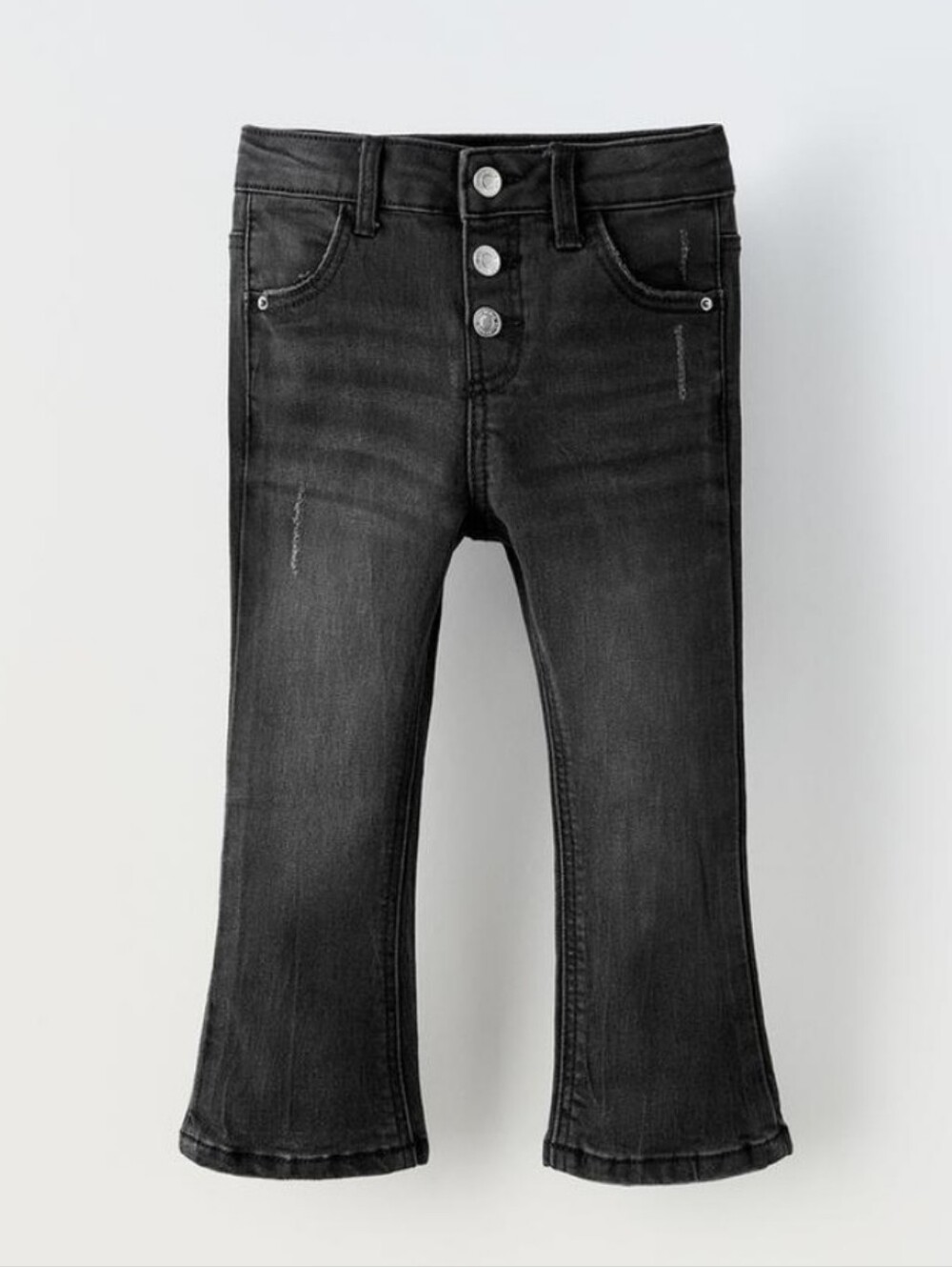 Black Button-Front Denim Jeans